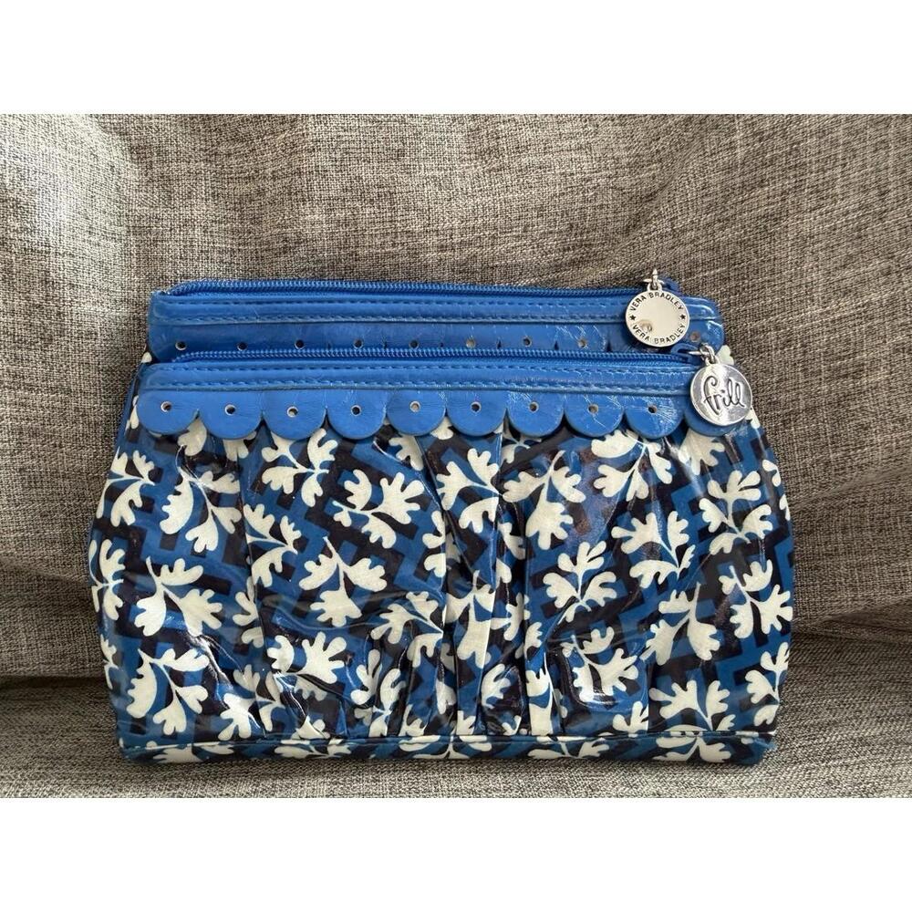 Vera Bradley Twice As Nice Cosmetic Clutch In Blue Lagoon Folding